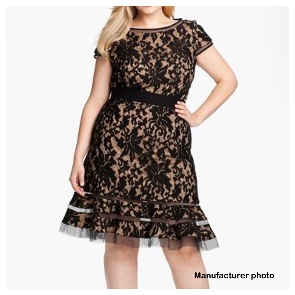 Tadashi Shoji Lace Overlay Fit and Flare Dress Size 12 - Picture 10 of 10